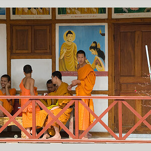 Monks on Porch