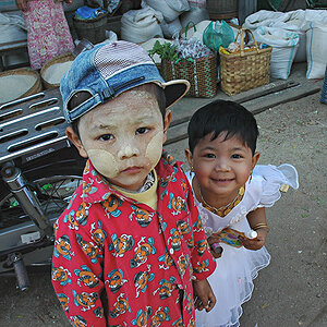 Little boy and girl in Bagan